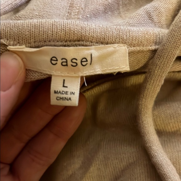 Easel - Cozy Oversized Pink Ruffle Hem Hoodie, size L - Picture 9 of 10